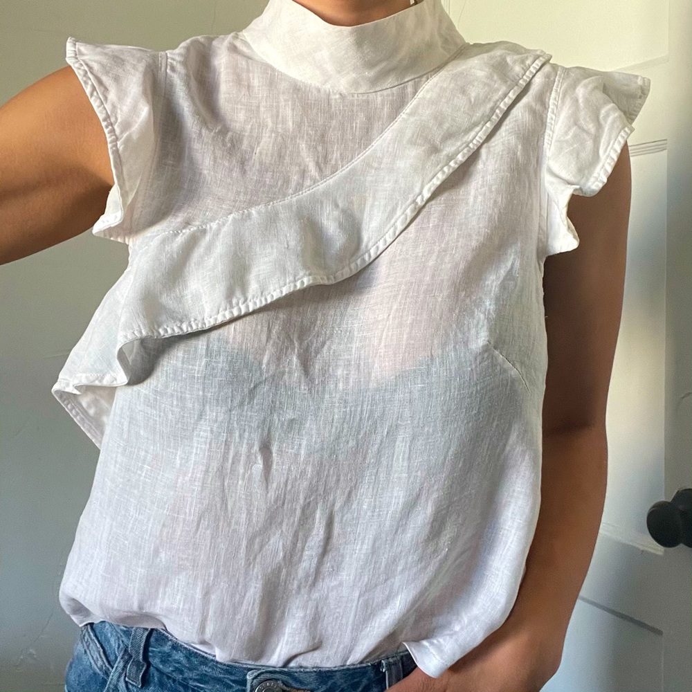 McGuire linen ruffle tank